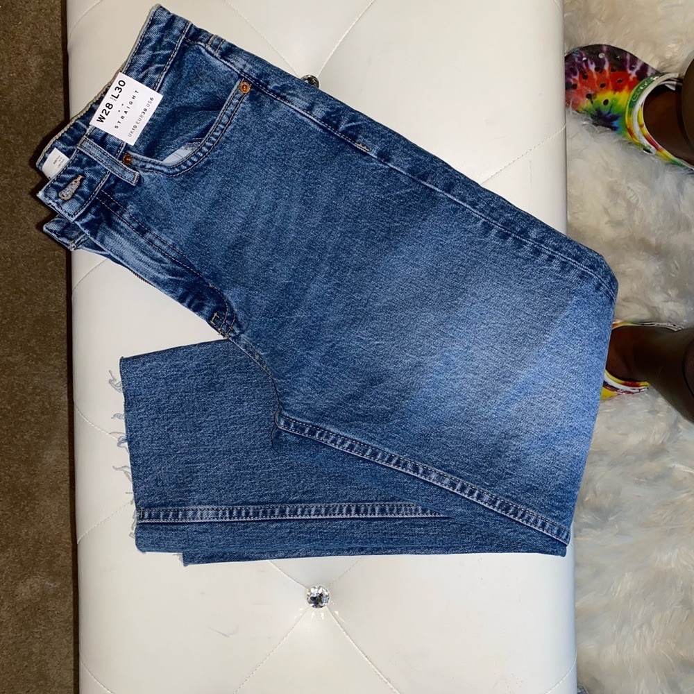 Topshop Jamie Ultra Hem Jeans, Medium Wash size 28 L 30 BNWT